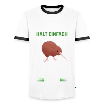 Kiwi Vogel Schnepfenstrauß Kiwis Neuseeland lustig - Männer Kontrast-T-Shirt - Weiß/Schwarz - Vorne - AI Model Female 172 light (172cm) & AI Model Male 178 dark (178cm)