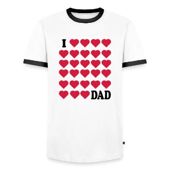 Ich liebe Papa - Männer Kontrast-T-Shirt - Weiß/Schwarz - Vorne - AI Model Female 172 light (172cm) & AI Model Male 178 dark (178cm)