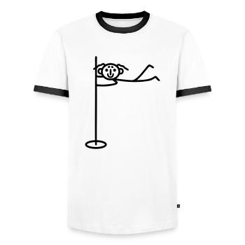 Frau Pole dance - Männer Kontrast-T-Shirt - Weiß/Schwarz - Vorne - AI Model Female 172 light (172cm) & AI Model Male 178 dark (178cm)