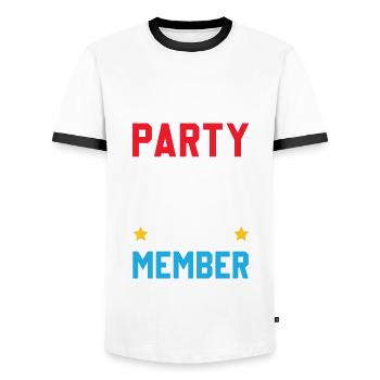 Ostsee Party Crew - Männer Kontrast-T-Shirt - Weiß/Schwarz - Vorne - AI Model Female 172 light (172cm) & AI Model Male 178 dark (178cm)