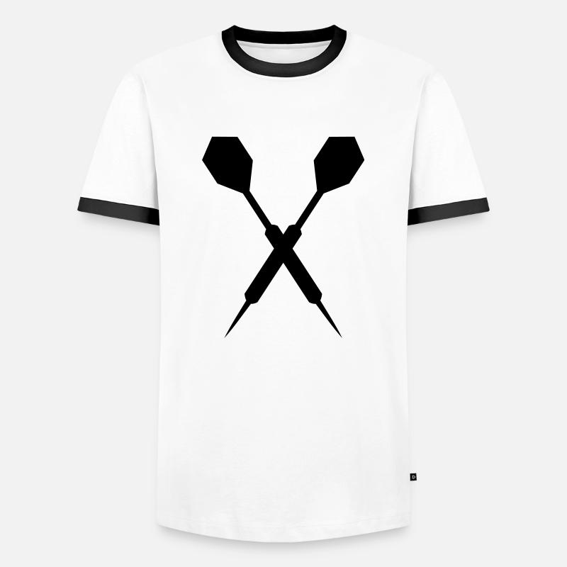 Dart - Männer Kontrast-T-Shirt - Weiß/Schwarz
