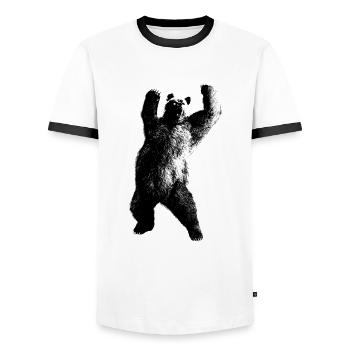 bär - Männer Kontrast-T-Shirt - Weiß/Schwarz - Vorne - AI Model Female 172 light (172cm) & AI Model Male 178 dark (178cm)