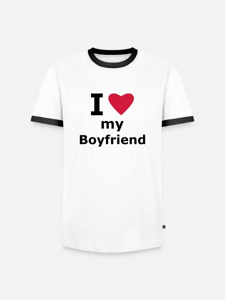 I love my boyfriend - Men's Ringer Shirt - white/black