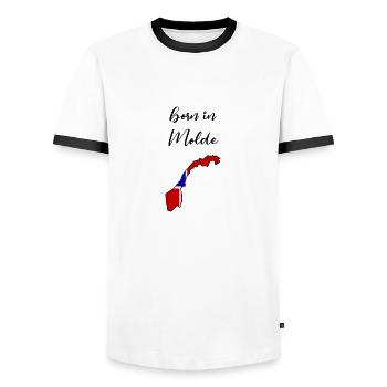 Molde - Männer Kontrast-T-Shirt - Weiß/Schwarz - Vorne - AI Model Female 172 light (172cm) & AI Model Male 178 dark (178cm)