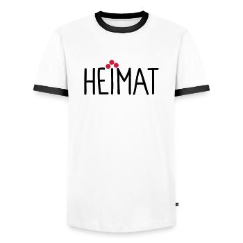 Heimat - Männer Kontrast-T-Shirt - Weiß/Schwarz - Vorne - AI Model Female 172 light (172cm) & AI Model Male 178 dark (178cm)