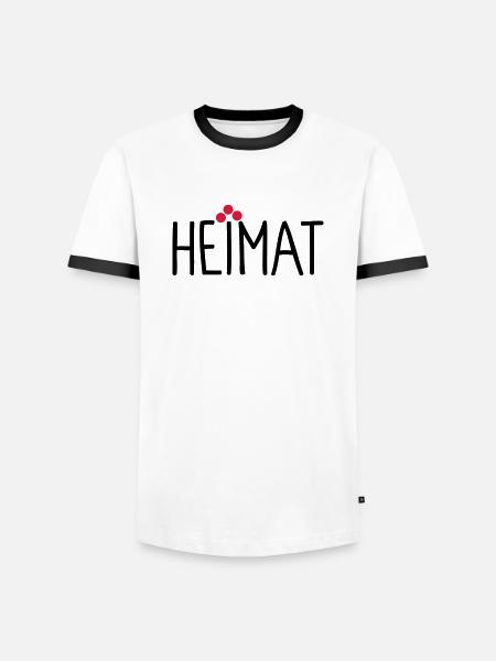 Heimat - Männer Kontrast-T-Shirt - Weiß/Schwarz