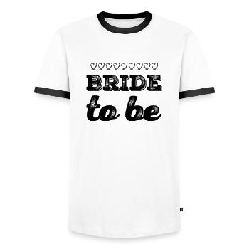 bride to be - Men's Ringer Shirt - white/black - Front - AI Model Female 172 light (172cm) & AI Model Male 178 dark (178cm)