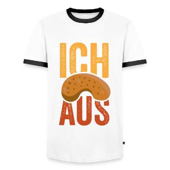 Ich Flipp aus - Männer Kontrast-T-Shirt - Weiß/Schwarz - Vorne - AI Model Female 172 light (172cm) & AI Model Male 178 dark (178cm)