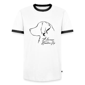 BERNESE MOUNTAIN DOG Profil Chiens Wilsigns - T-shirt contrasté Homme - blanc/noir - Devant - AI Model Female 172 light (172cm) & AI Model Male 178 dark (178cm)