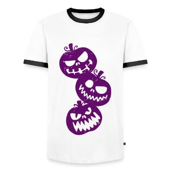 Fröhliches Halloween - Männer Kontrast-T-Shirt - Weiß/Schwarz - Vorne - AI Model Female 172 light (172cm) & AI Model Male 178 dark (178cm)