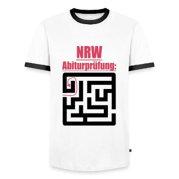 Abitur Abschluss Prüfung Sprüche lustig NRW Abi - Männer Kontrast-T-Shirt - Weiß/Schwarz - Vorne - AI Model Female 172 light (172cm) & AI Model Male 178 dark (178cm)