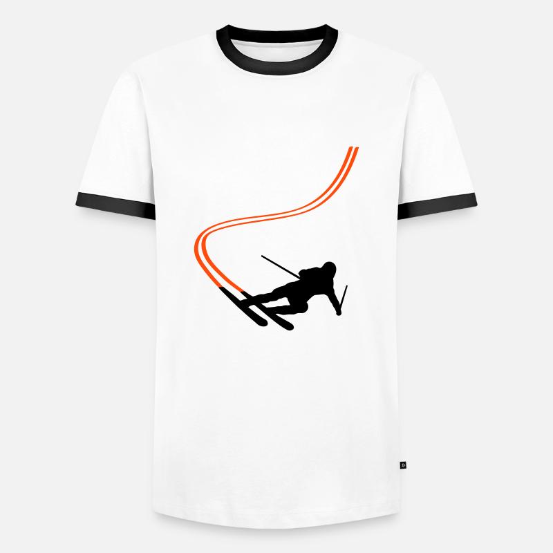 Ski - Men's Ringer Shirt - white/black