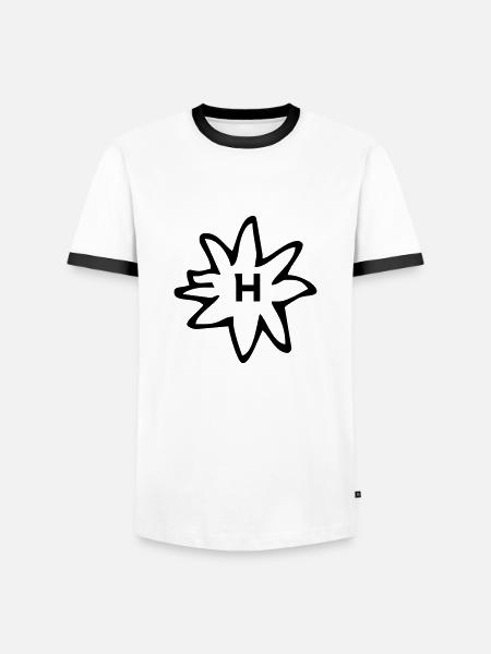 Haflinger - Männer Kontrast-T-Shirt - Weiß/Schwarz