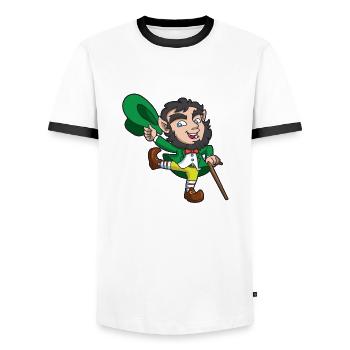Leprechaun St Patricks - Men's Ringer Shirt - white/black - Front - AI Model Female 172 light (172cm) & AI Model Male 178 dark (178cm)