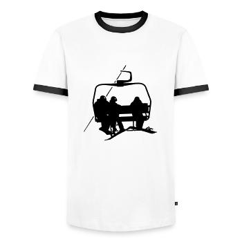 skilift - Männer Kontrast-T-Shirt - Weiß/Schwarz - Vorne - AI Model Female 172 light (172cm) & AI Model Male 178 dark (178cm)