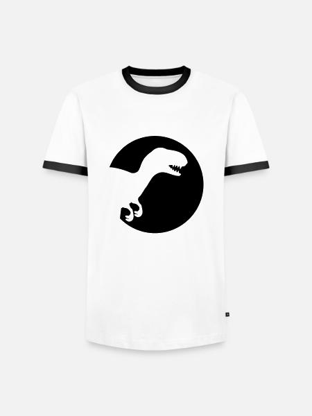 dino_rex_logo_f1 - Männer Kontrast-T-Shirt - Weiß/Schwarz