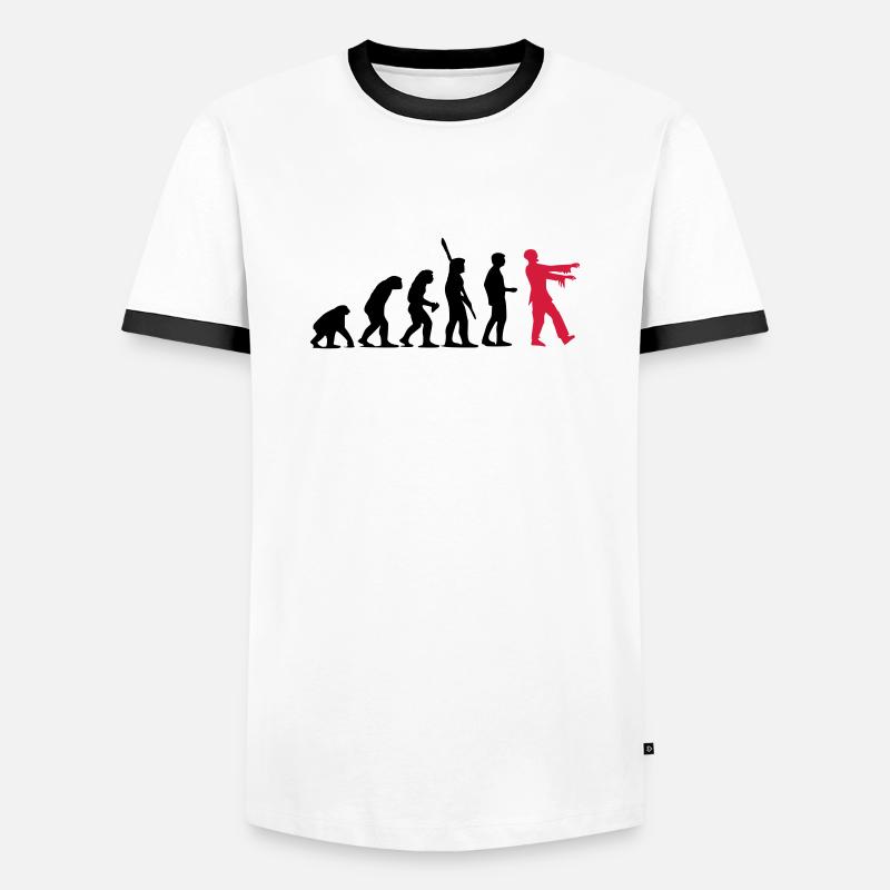 Zombie Evolution (zweifarbig) - Männer Kontrast-T-Shirt - Weiß/Schwarz