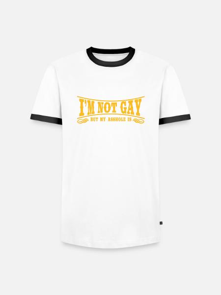 I'm not Gay... - Männer Kontrast-T-Shirt - Weiß/Schwarz