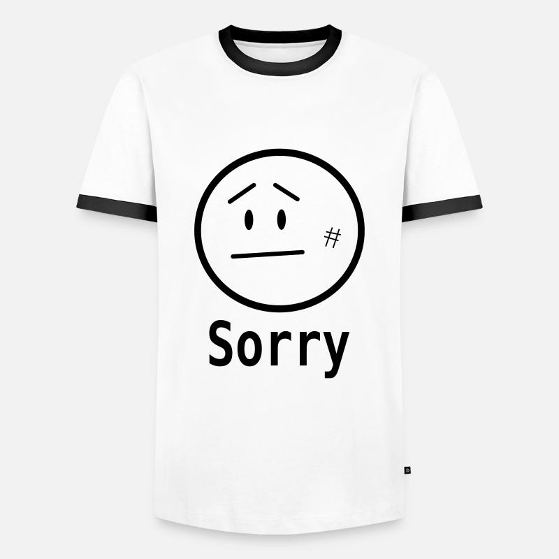 sorry - Men's Ringer Shirt - white/black