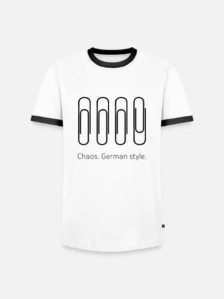 Chaos German Style - Männer Kontrast-T-Shirt - Weiß/Schwarz