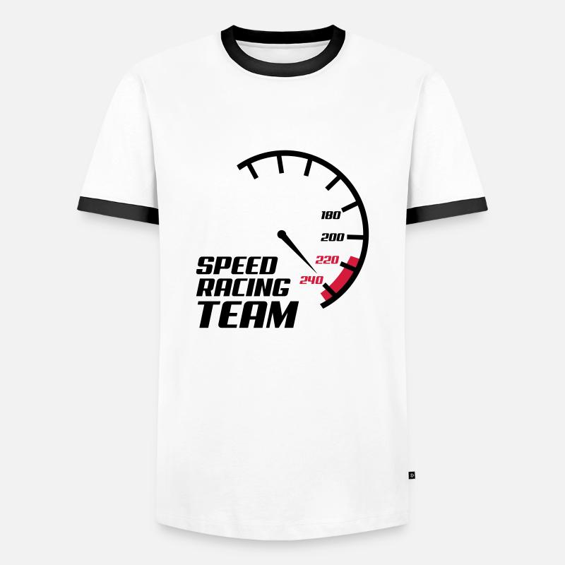 tacho2 - Männer Kontrast-T-Shirt - Weiß/Schwarz