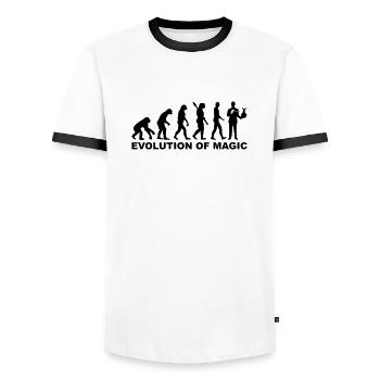 Zauberer - Männer Kontrast-T-Shirt - Weiß/Schwarz - Vorne - AI Model Female 172 light (172cm) & AI Model Male 178 dark (178cm)