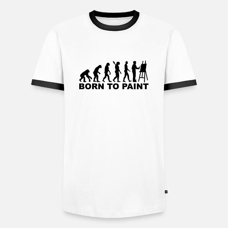 Malen - Männer Kontrast-T-Shirt - Weiß/Schwarz