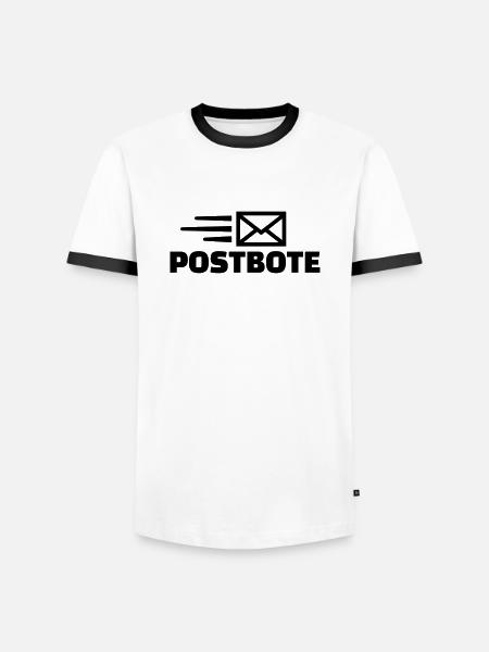 Postbote - Männer Kontrast-T-Shirt - Weiß/Schwarz