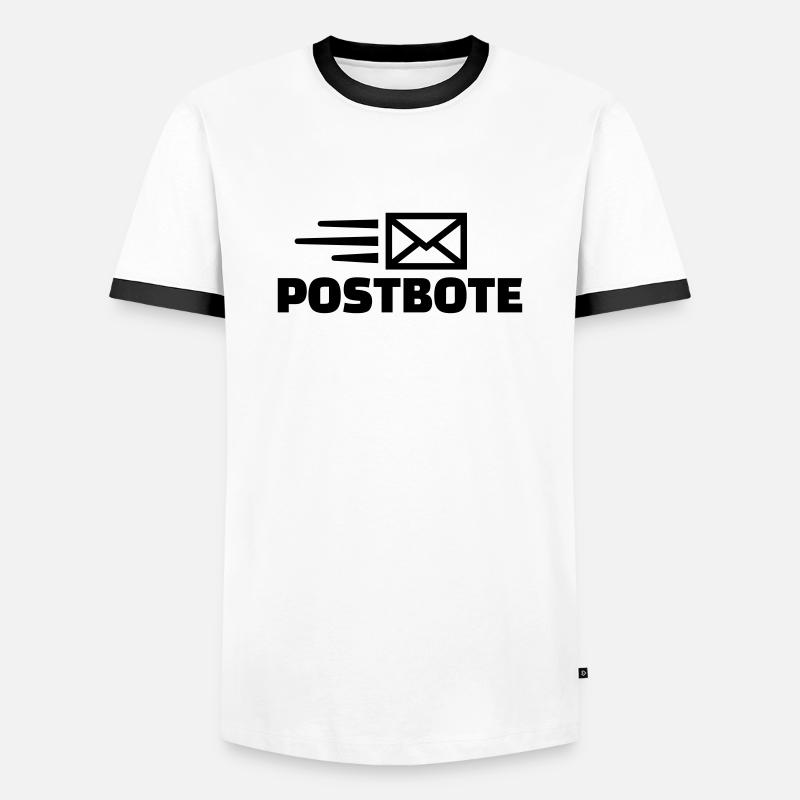 Postbote - Männer Kontrast-T-Shirt - Weiß/Schwarz