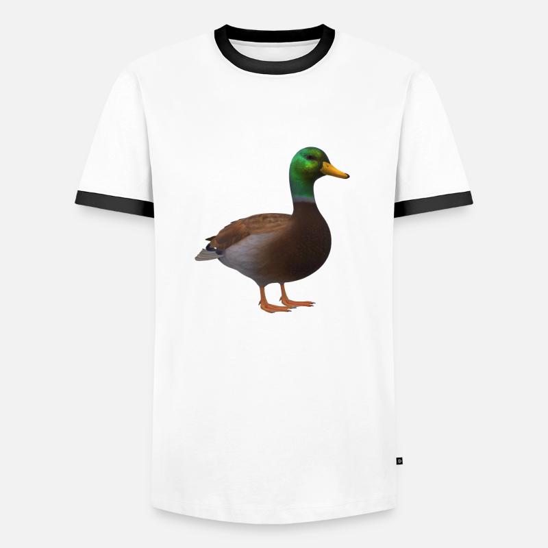 3D duck - Men's Ringer Shirt - white/black