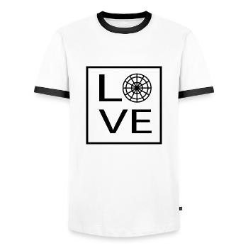 Fléchettes - T-shirt contrasté Homme - blanc/noir - Devant - AI Model Female 172 light (172cm) & AI Model Male 178 dark (178cm)