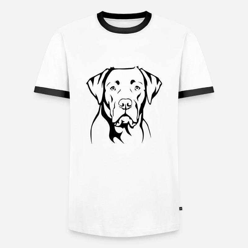 Labrador - Männer Kontrast-T-Shirt - Weiß/Schwarz