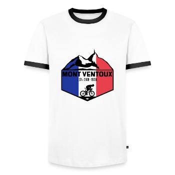 Mont Ventoux - Men's Ringer Shirt - white/black - Front - AI Model Female 172 light (172cm) & AI Model Male 178 dark (178cm)