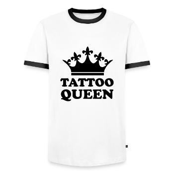 Tattoo Spruch Geschenk Königin Tätowierung - Männer Kontrast-T-Shirt - Weiß/Schwarz - Vorne - AI Model Female 172 light (172cm) & AI Model Male 178 dark (178cm)