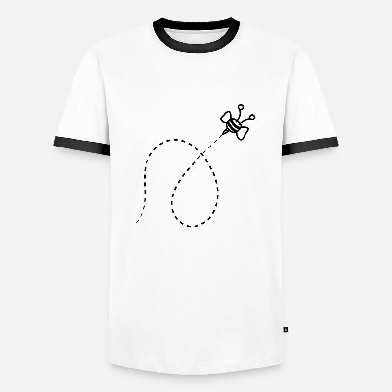 Line Dashed Bee - Men's Ringer Shirt - white/black