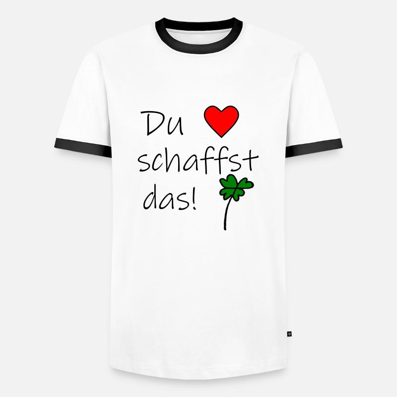 Du schaffst das - Männer Kontrast-T-Shirt - Weiß/Schwarz