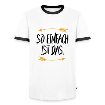So einfach ist das - Männer Kontrast-T-Shirt - Weiß/Schwarz - Vorne - AI Model Female 172 light (172cm) & AI Model Male 178 dark (178cm)