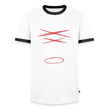 Boyfriend Fiancé Husband Est 2002 - Men's Ringer Shirt - white/black - Front - AI Model Female 172 light (172cm) & AI Model Male 178 dark (178cm)