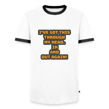 witziges Nicht-Nachdenken-Design / lustige Sprüche - Männer Kontrast-T-Shirt - Weiß/Schwarz - Vorne - AI Model Female 172 light (172cm) & AI Model Male 178 dark (178cm)