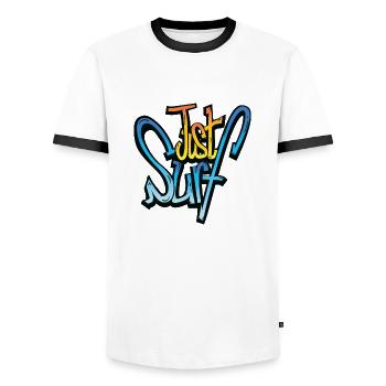 JUST SURF T SHIRTS - T-shirt contrasté Homme - blanc/noir - Devant - AI Model Female 172 light (172cm) & AI Model Male 178 dark (178cm)