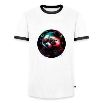 Cyberraton laveur - T-shirt contrasté Homme - blanc/noir - Devant - AI Model Female 172 light (172cm) & AI Model Male 178 dark (178cm)