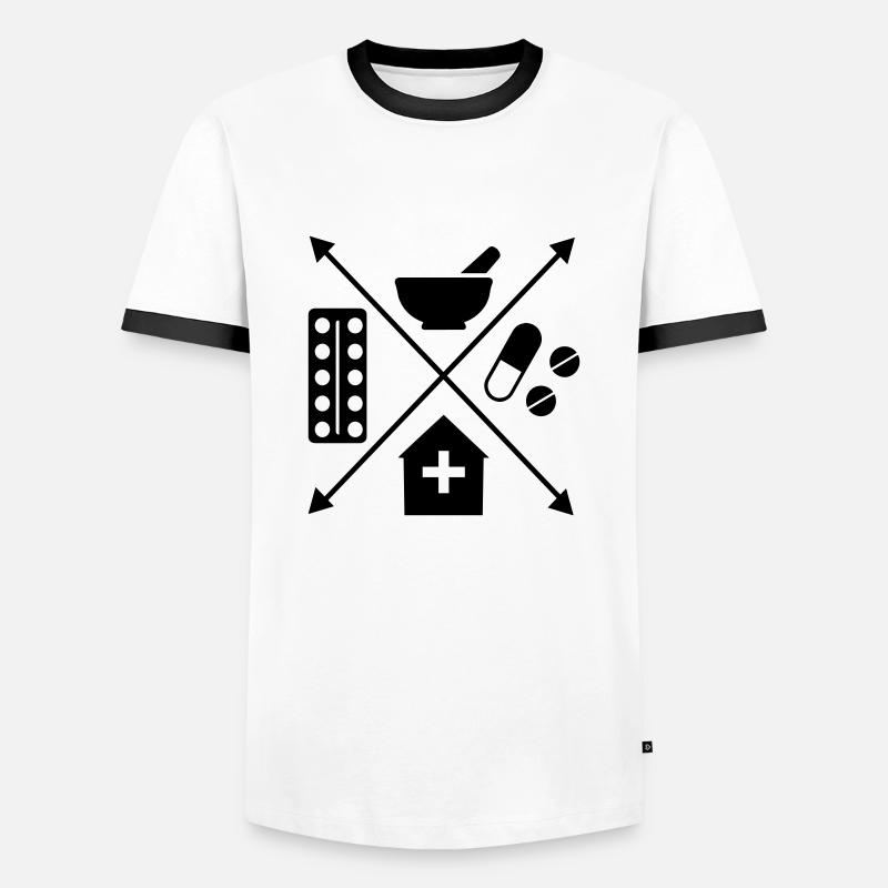 Pharmacy - Men's Ringer Shirt - white/black