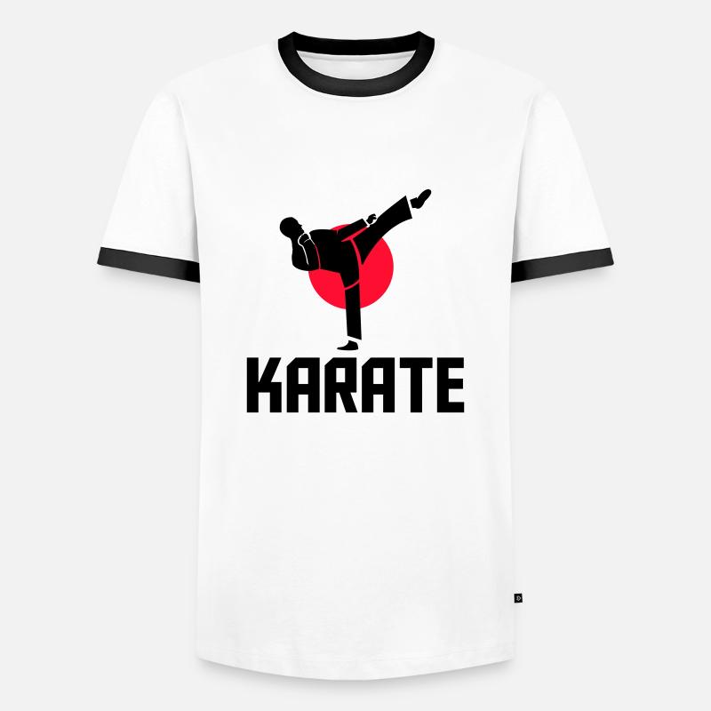karate - Men's Ringer Shirt - white/black
