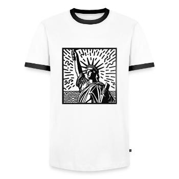Liberty Radiance - T-shirt contrasté Homme - blanc/noir - Devant - AI Model Female 172 light (172cm) & AI Model Male 178 dark (178cm)