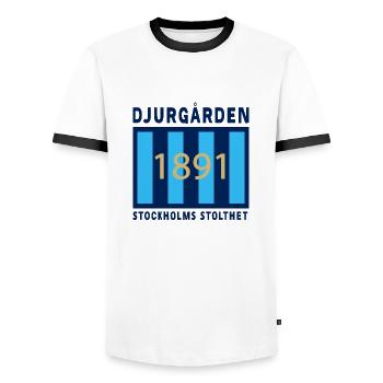 Djurgården Stockholm Pride - T-shirt contrasté Homme - blanc/noir - Devant - AI Model Female 172 light (172cm) & AI Model Male 178 dark (178cm)