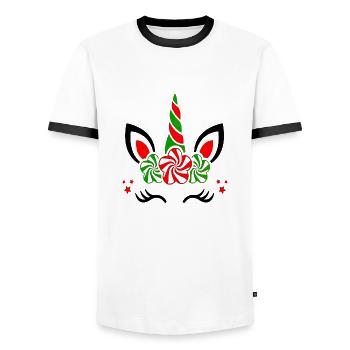 Einhorn süße Regenbogen lustige Einhörner magische Fantasie - Männer Kontrast-T-Shirt - Weiß/Schwarz - Vorne - AI Model Female 172 light (172cm) & AI Model Male 178 dark (178cm)