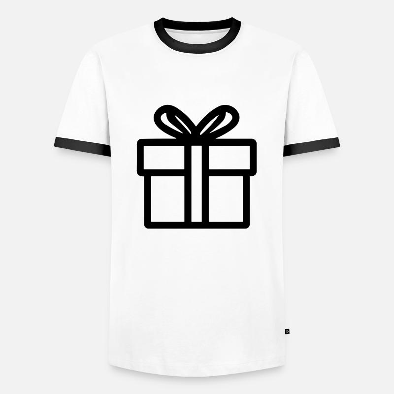 Geschenk-Icon-Box - Männer Kontrast-T-Shirt - Weiß/Schwarz