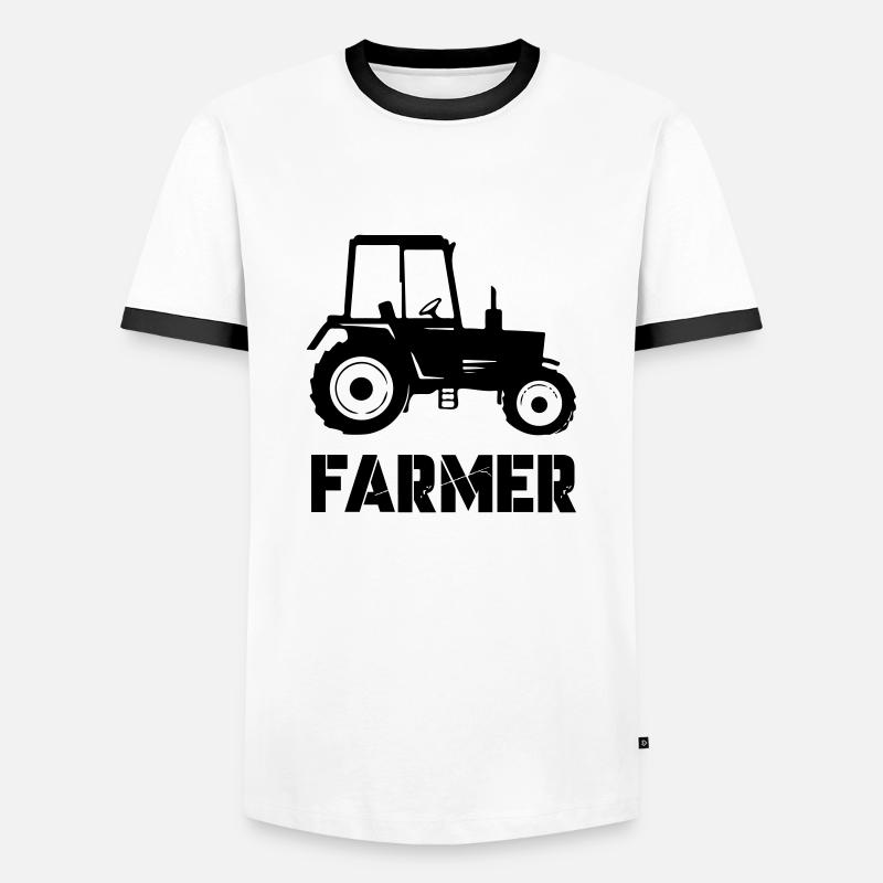 Tractor Farmer - Men's Ringer Shirt - white/black