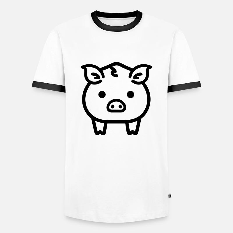 pig - Men's Ringer Shirt - white/black