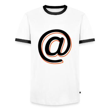 At Zeichen - 2 Farben - Männer Kontrast-T-Shirt - Weiß/Schwarz - Vorne - AI Model Female 172 light (172cm) & AI Model Male 178 dark (178cm)